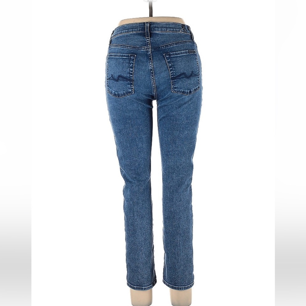 7 For All Mankind High Rise Waist Skinny Jeans 28 Button Fly - Picture 5 of 9